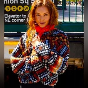 NWOT Free People Hit the Slopes printed jacket SZ SM